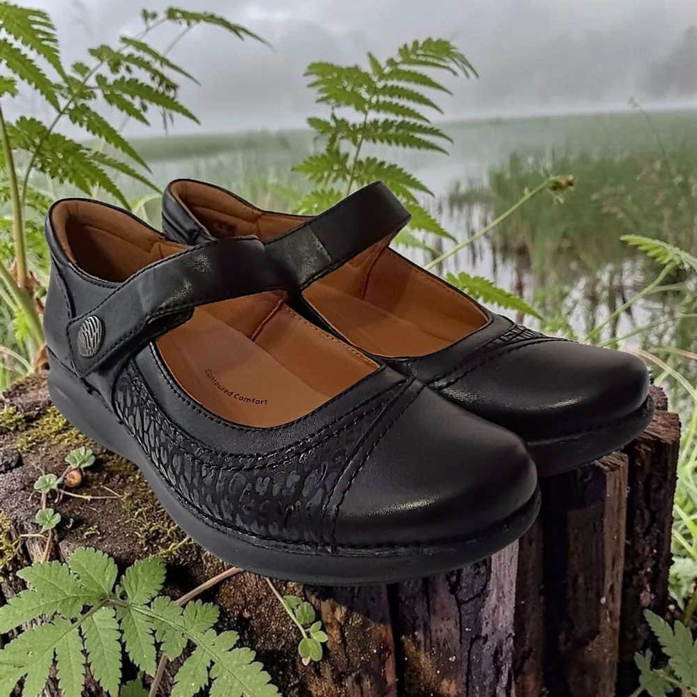 Clarks Appley Walk Mary Jane Shoes Sz‎ 9M Womens Black Leather Comfort Modest - Picture 15 of 16